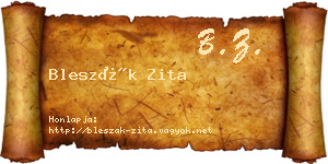 Bleszák Zita névjegykártya